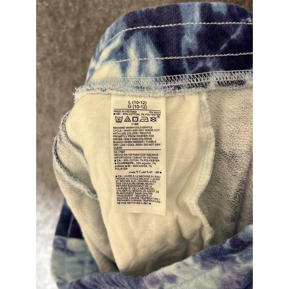 Old Navy Jogger Pants Girls Size Large 10-12 Blue Tie Dye Pockets Lounge NWT